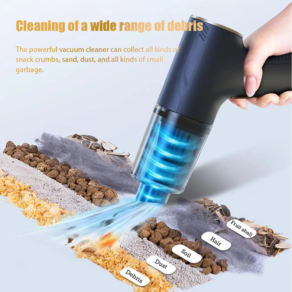 CENRR 98000PA Car Vacuum Cleaner Portable Wireless Cleaner Powerful Strong Suction Handheld Cleaning Machine for Home Appliance